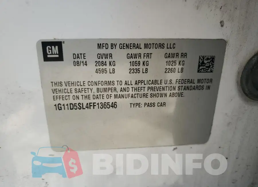 1G11D5SL4FF136546 Photo# 12