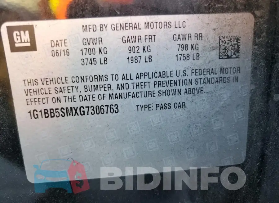1G1BB5SMXG7306763 Photo# 12