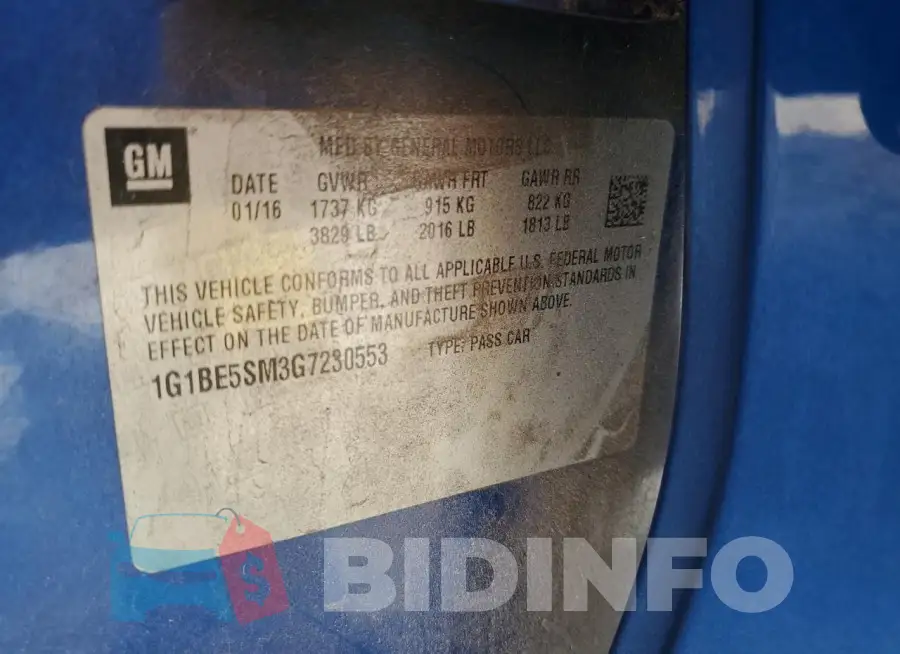 1G1BE5SM3G7230553 Photo# 12