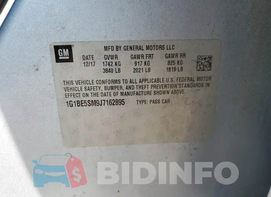 1G1BE5SM9J7162895 Photo# 12