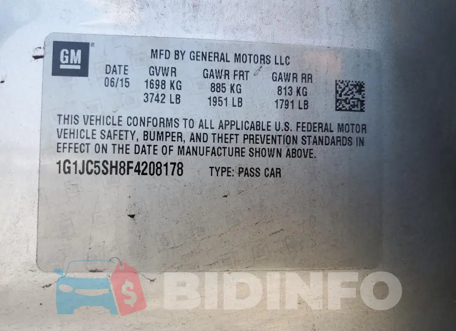 1G1JC5SH8F4208178 Photo# 12