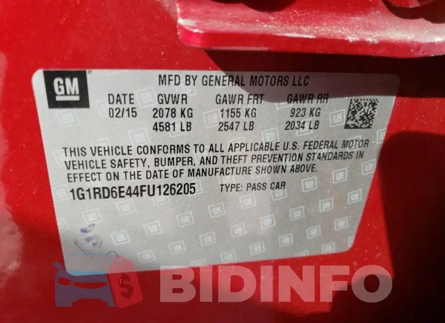 1G1RD6E44FU126205 Photo# 12