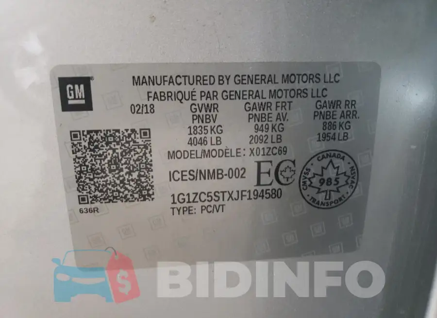 1G1ZC5STXJF194580 Photo# 12