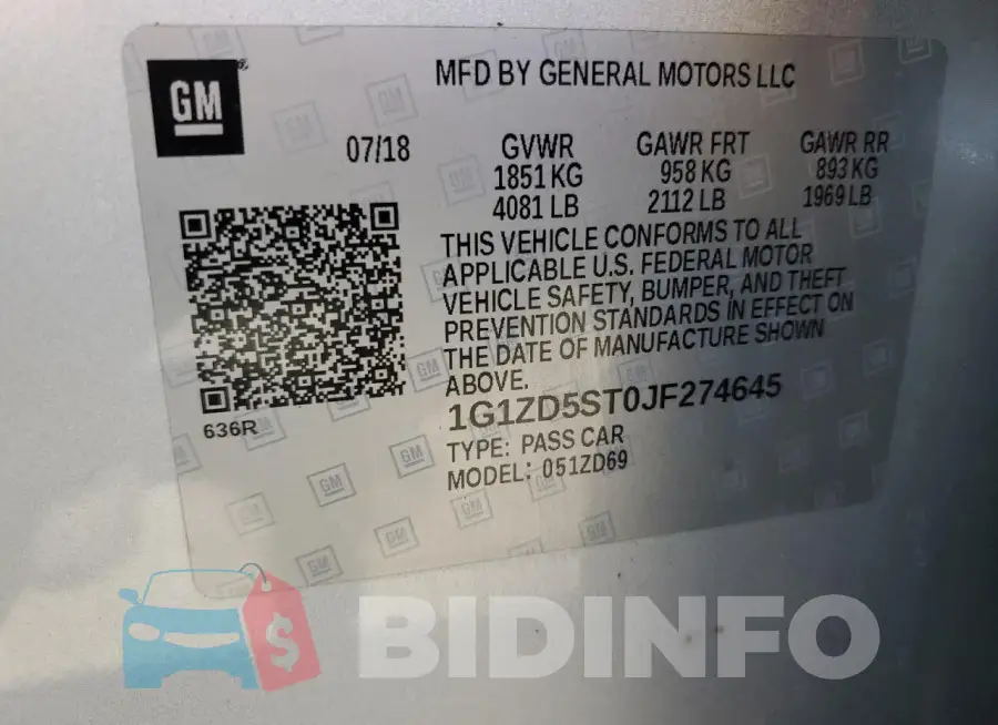 1G1ZD5ST0JF274645 Photo# 12