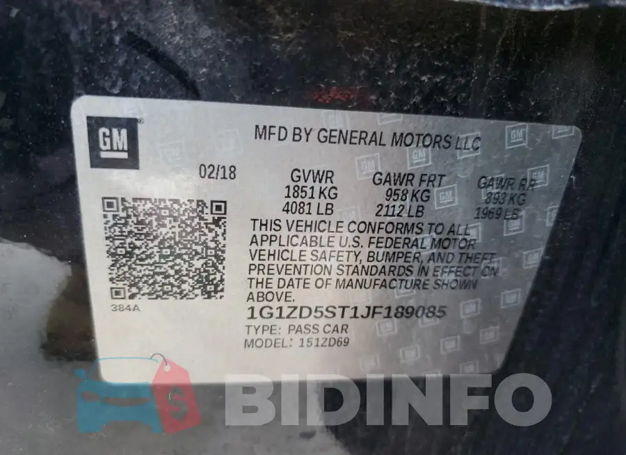 1G1ZD5ST1JF189085 Photo# 12