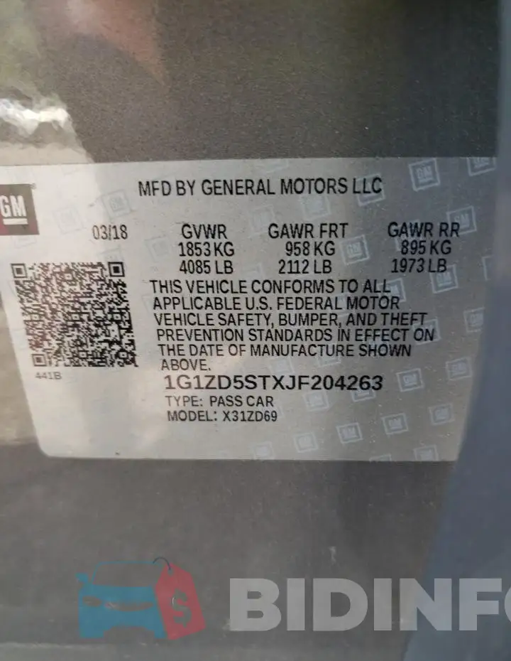 1G1ZD5STXJF204263 Photo# 13