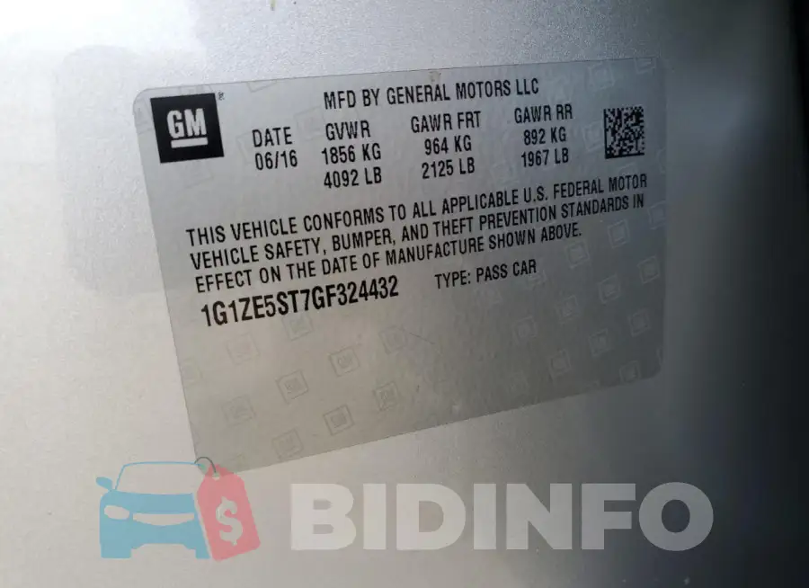 1G1ZE5ST7GF324432 Photo# 12