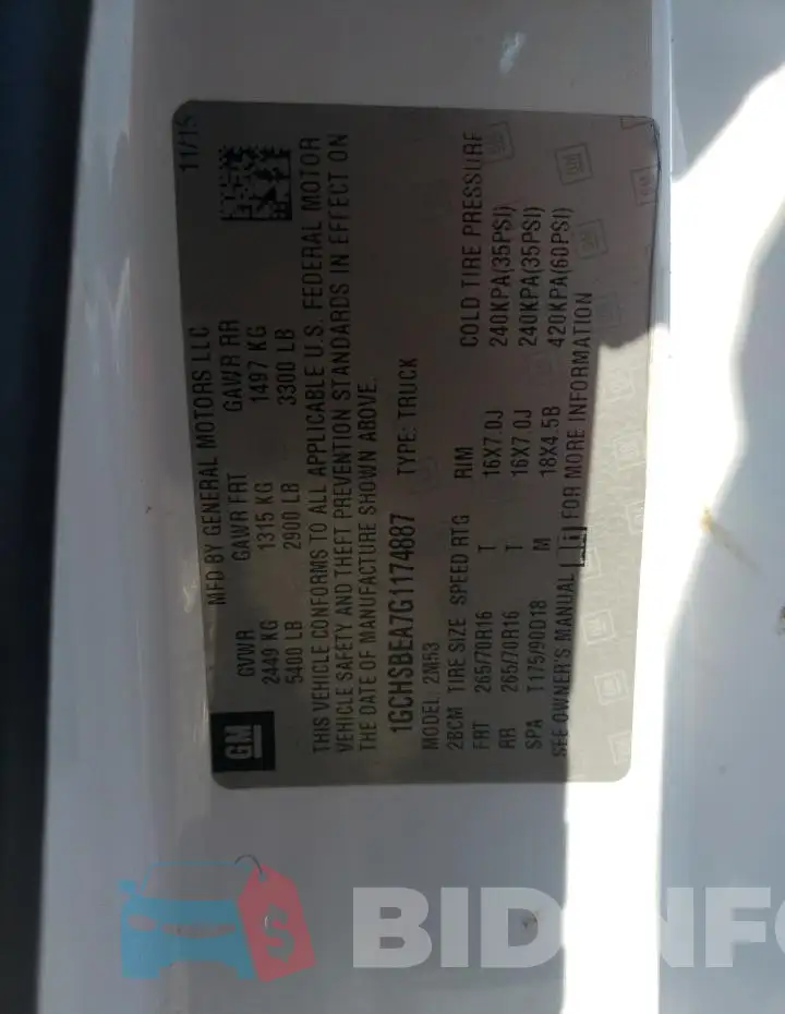 1GCHSBEA7G1174887 Photo# 12