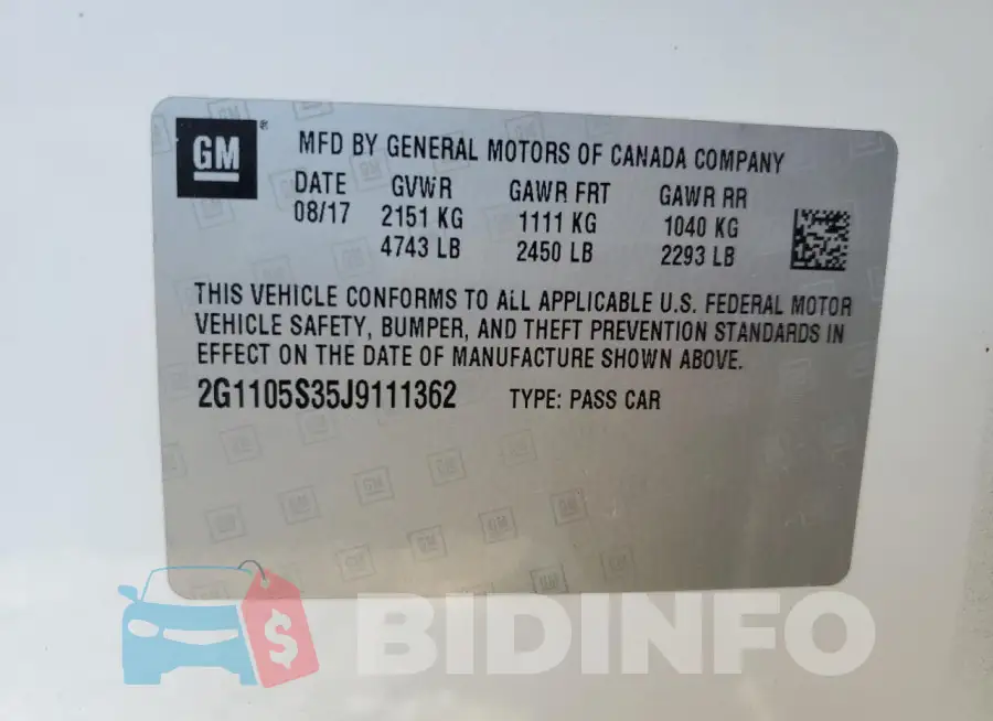 2G1105S35J9111362 Photo# 13