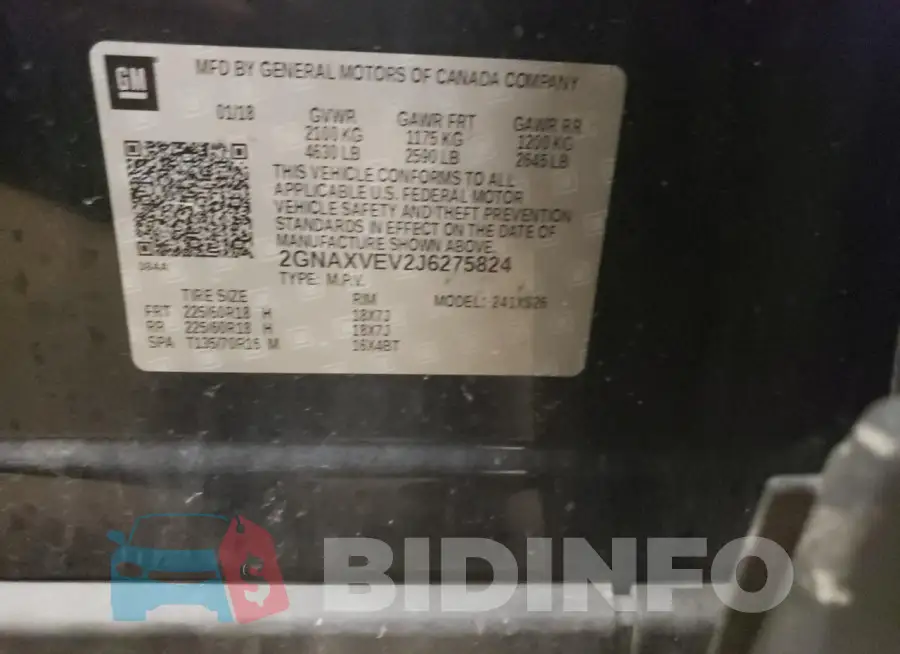 2GNAXVEV2J6275824 Photo# 12