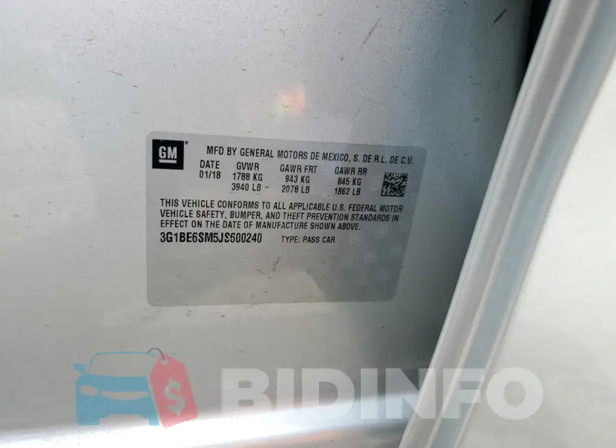 3G1BE6SM5JS600240 Photo# 12