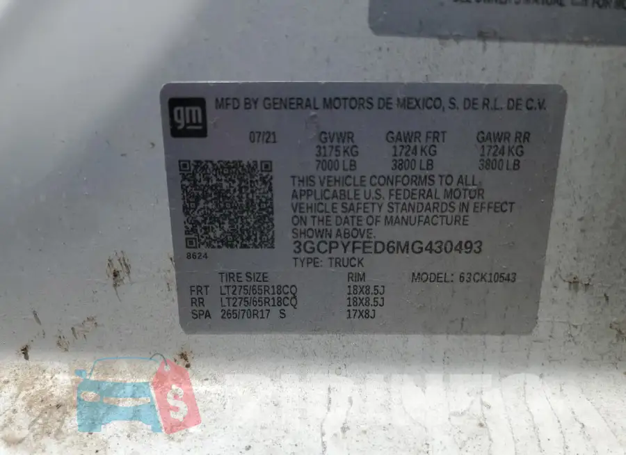 3GCPYFED6MG430493 Photo# 12