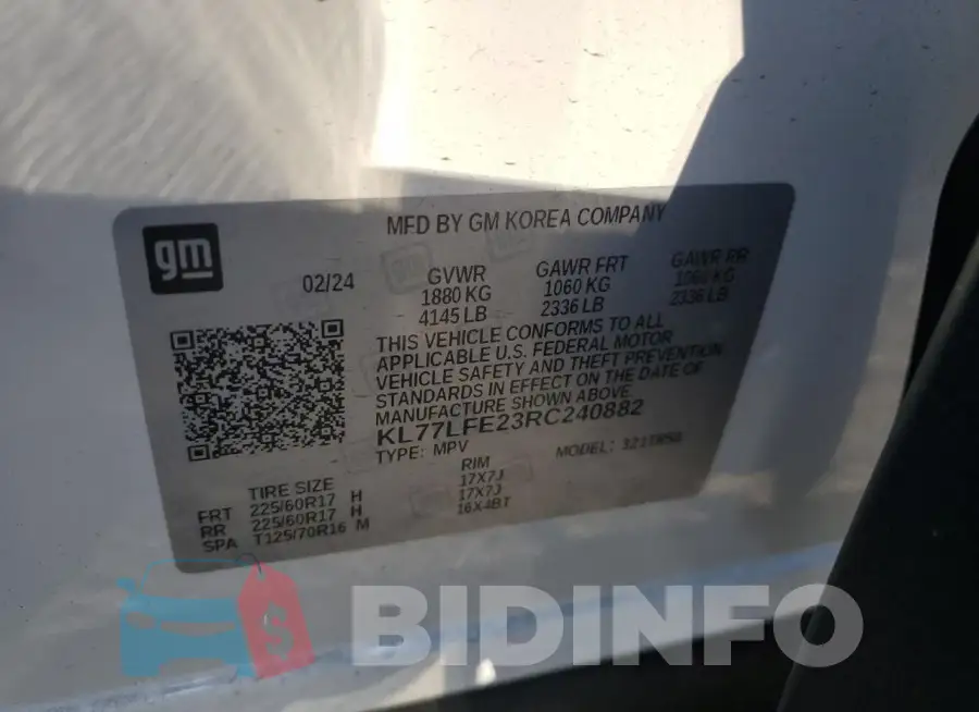 KL77LFE23RC240882 Photo# 13