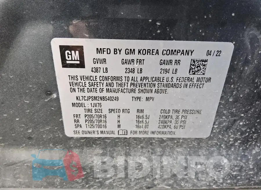 KL7CJPSM2NB540249 Photo# 14