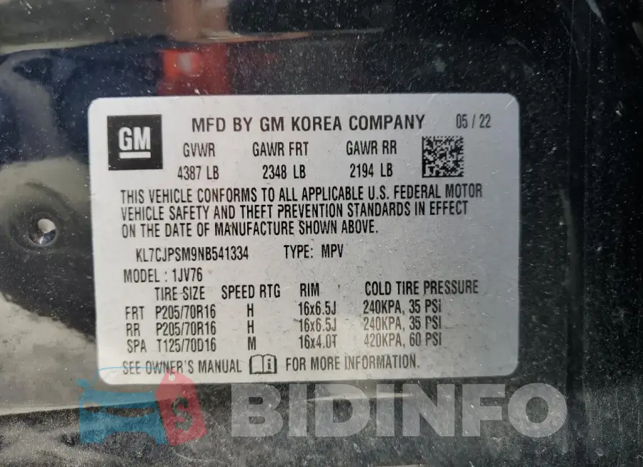 KL7CJPSM9NB541334 Photo# 12