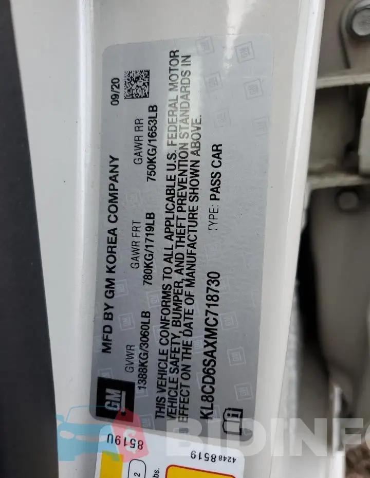 KL8CD6SAXMC718730 Photo# 14