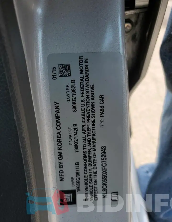 KL8CK6S0XFC752943 Photo# 12