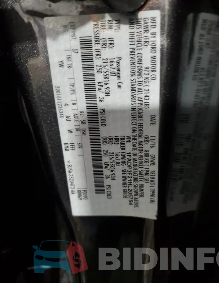 1FADP3F21HL205754 Photo# 12