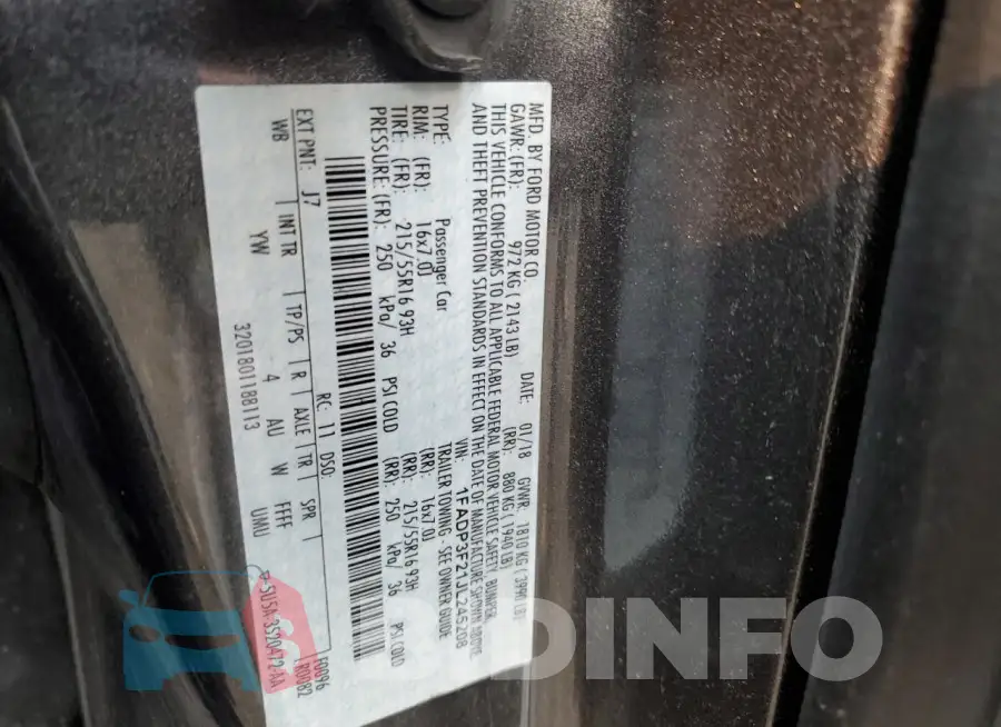 1FADP3F21JL245208 Photo# 13