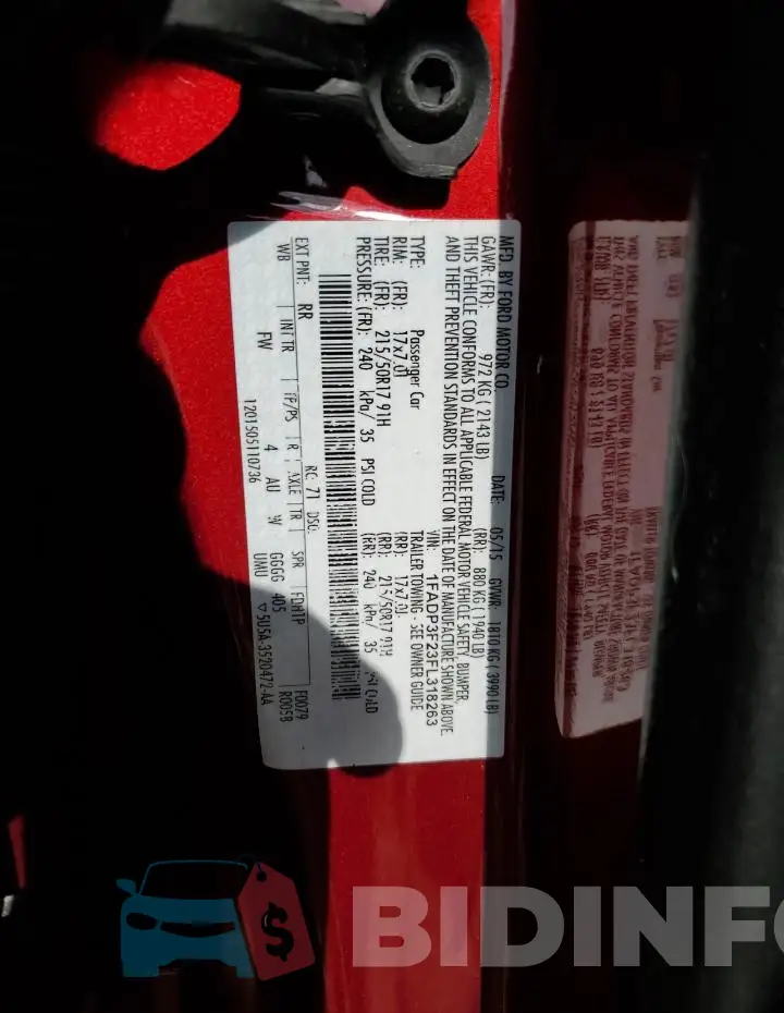 1FADP3F23FL318263 Photo# 12