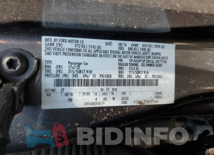 1FADP3F26GL387756 Photo# 13