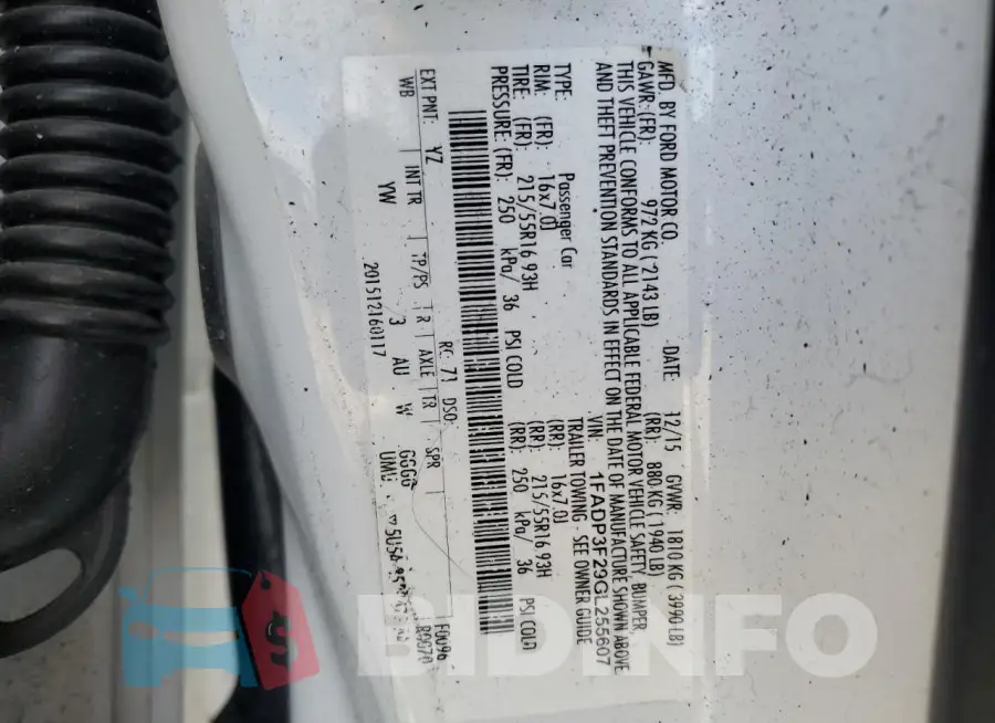 1FADP3F29GL255607 Photo# 12
