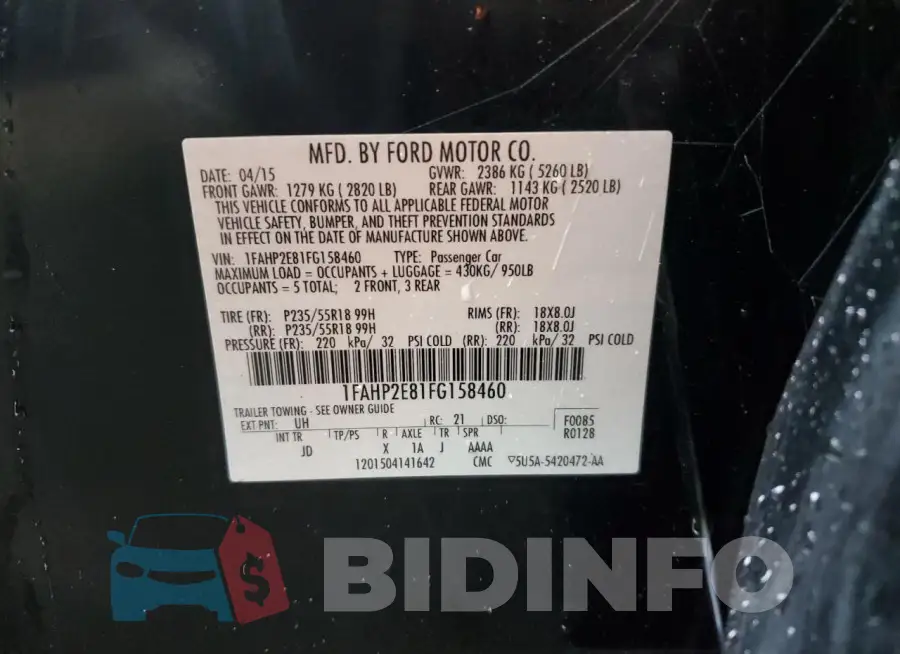 1FAHP2E81FG158460 Photo# 12