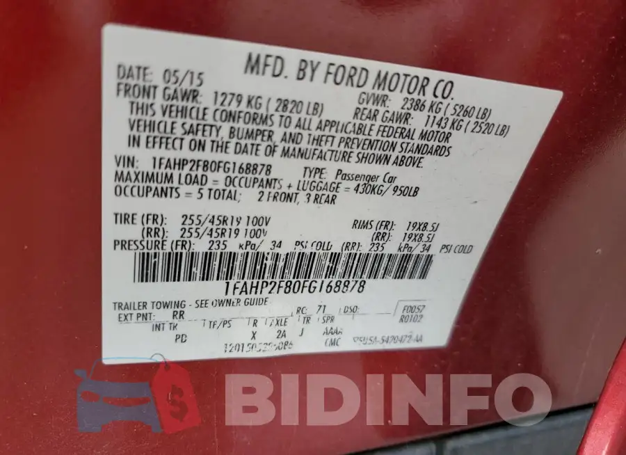 1FAHP2F80FG168878 Photo# 12