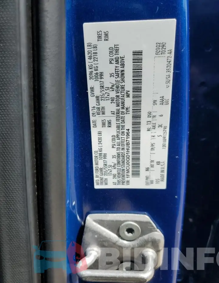 1FMCU0GD1HUB71964 Photo# 13
