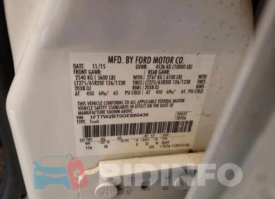 1FT7W2BT0GEB60439 Photo# 13