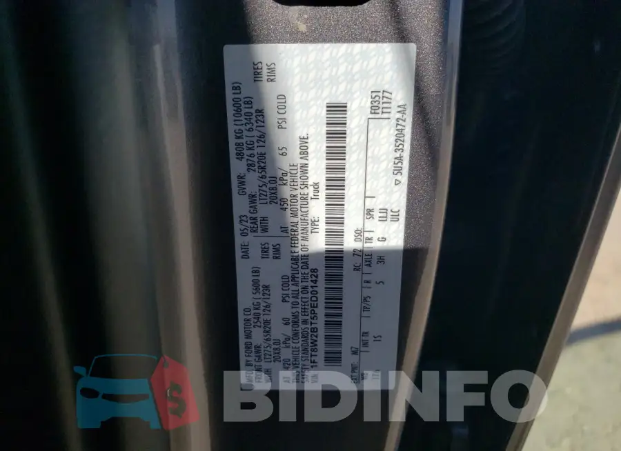 1FT8W2BT5PED01428 Photo# 13