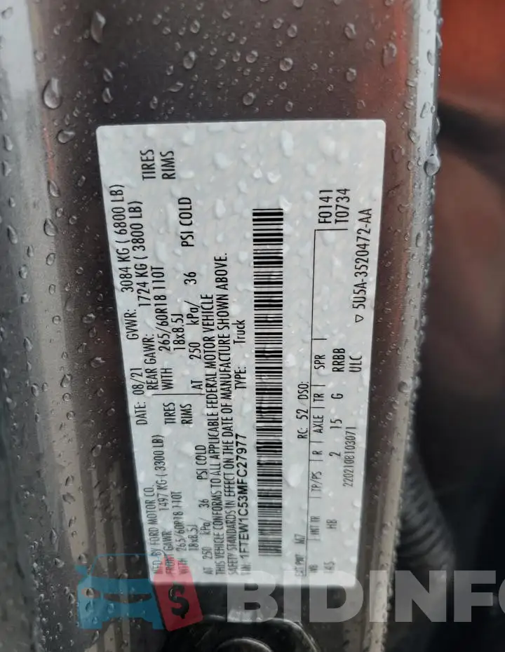 1FTEW1C53MFC27977 Photo# 13