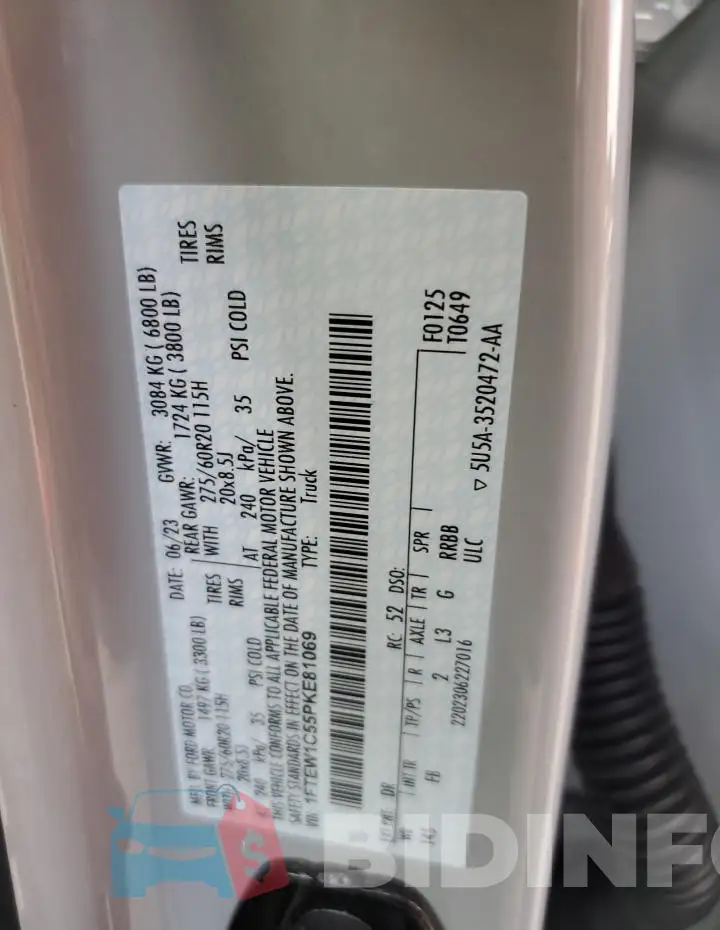 1FTEW1C55PKE81069 Photo# 12