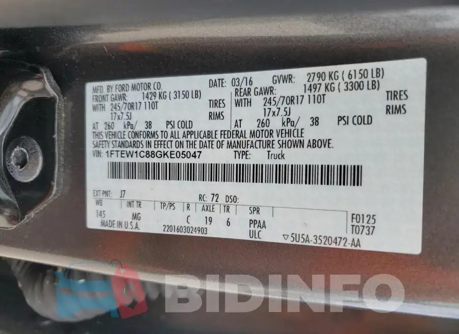 1FTEW1C88GKE05047 Photo# 12