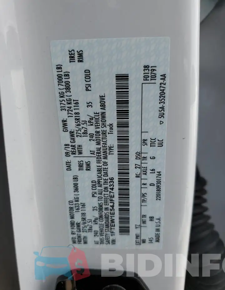 1FTEW1E54JFE74336 Photo# 13