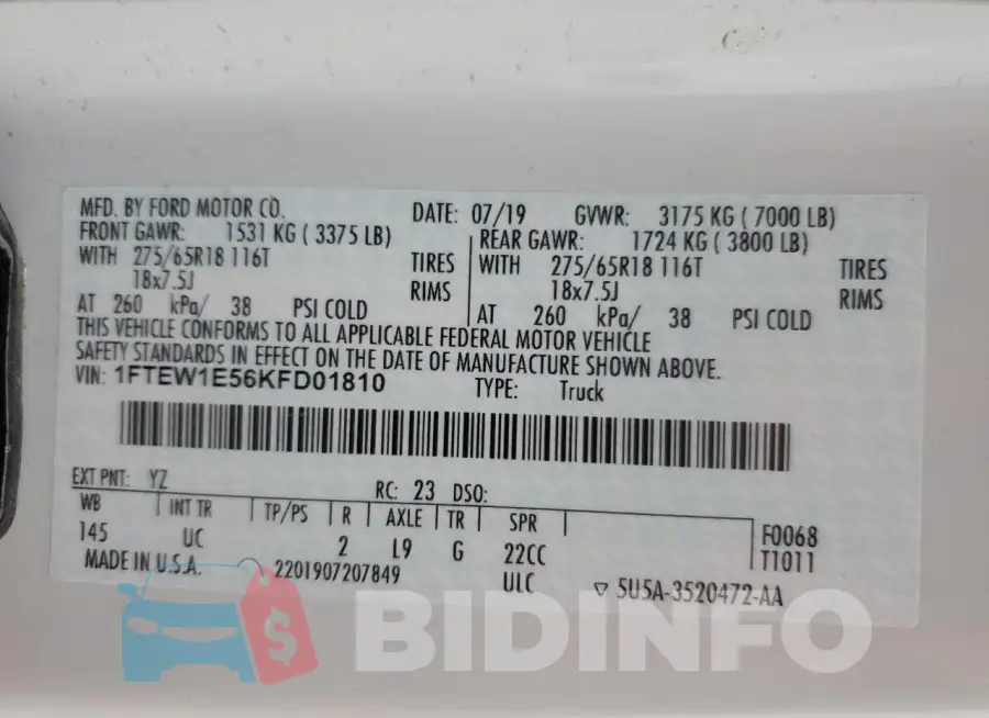1FTEW1E56KFD01810 Photo# 12