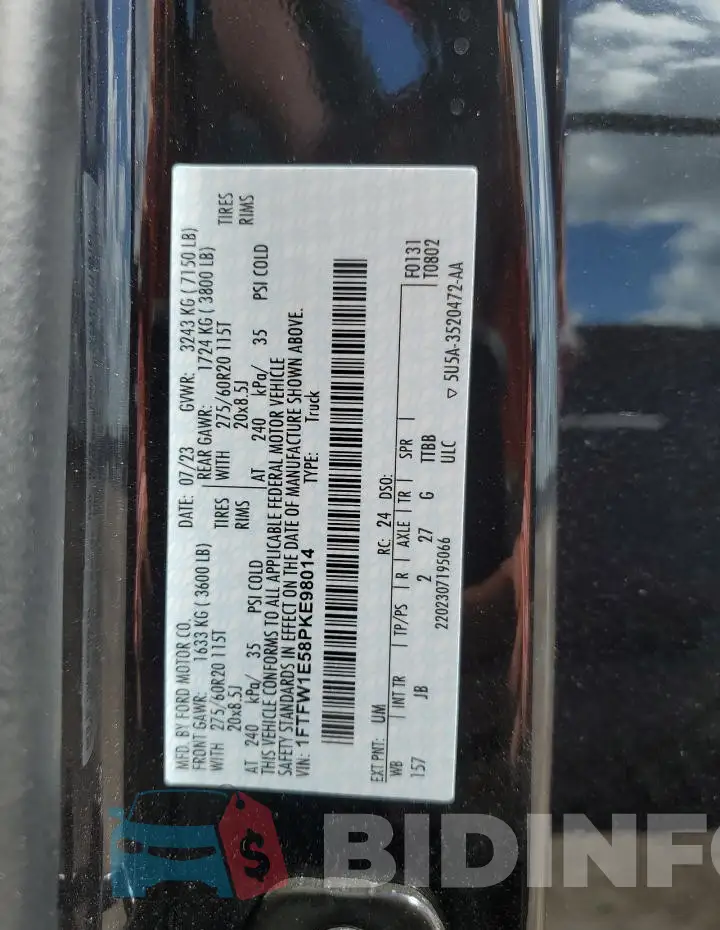 1FTFW1E58PKE98014 Photo# 12