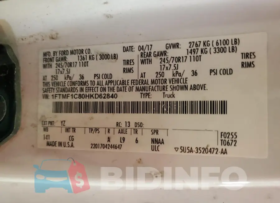 1FTMF1C80HKD62840 Photo# 12