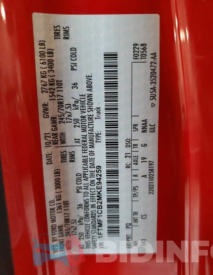 1FTMF1CB2MKE94259 Photo# 12