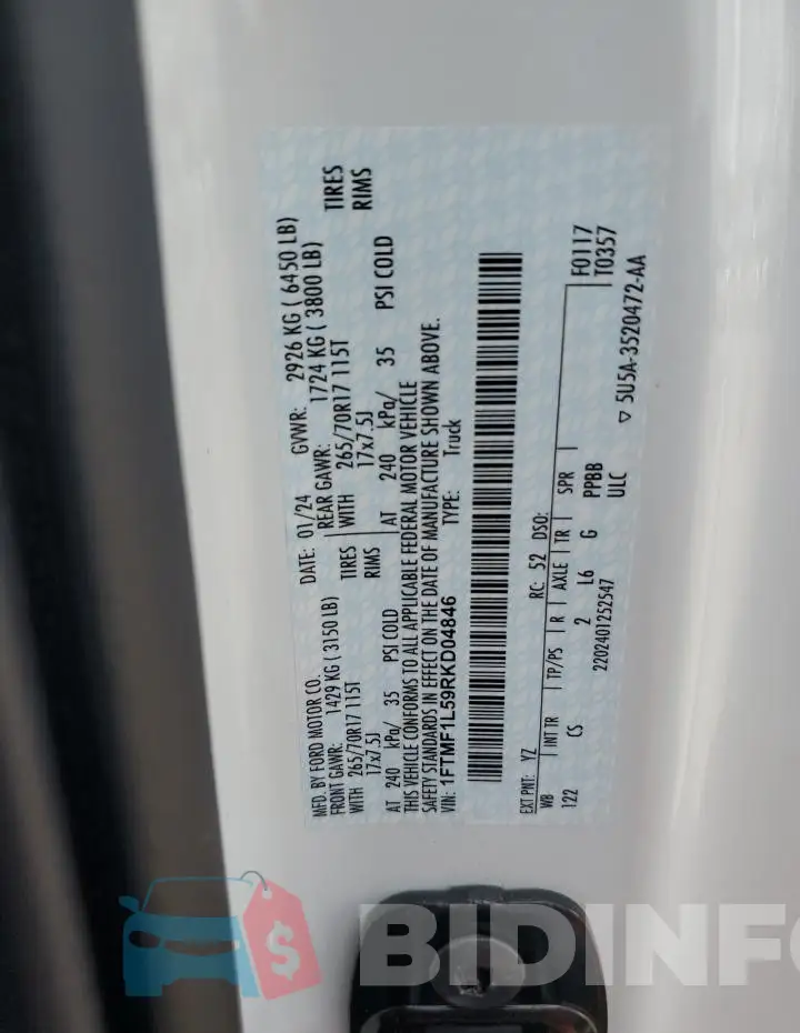 1FTMF1L59RKD04846 Photo# 12