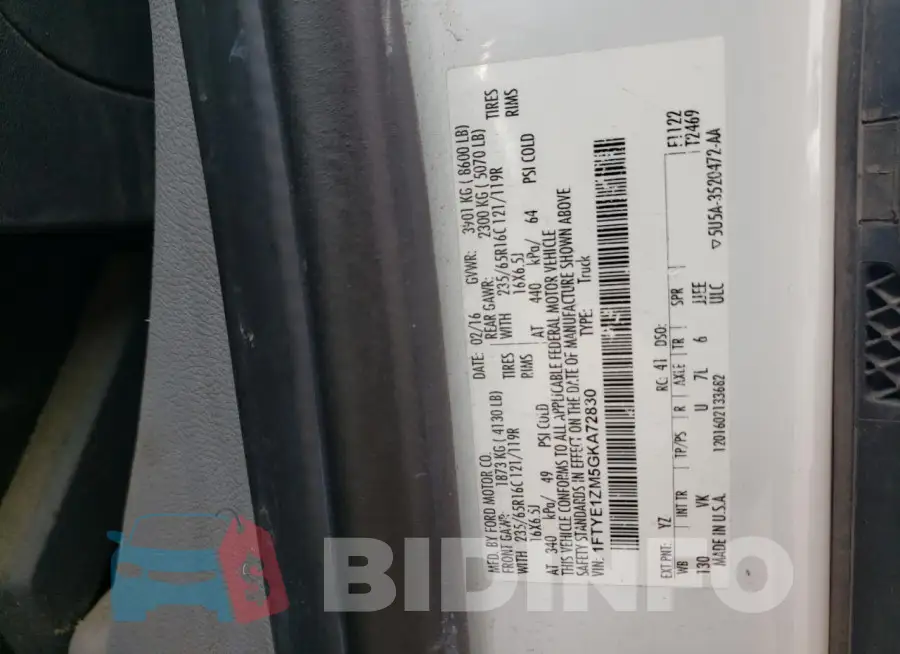 1FTYE1ZM5GKA72830 Photo# 13
