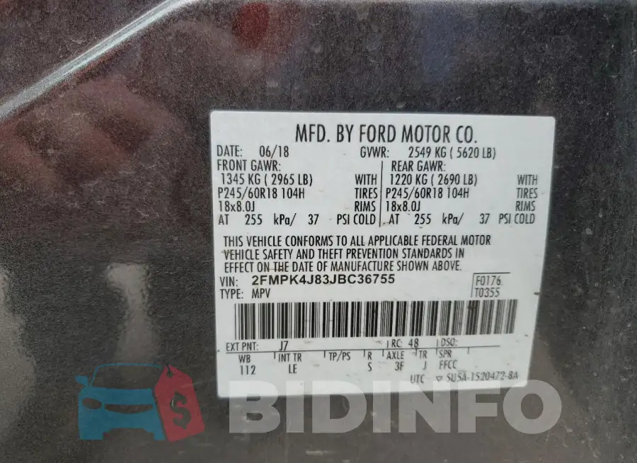 2FMPK4J83JBC36755 Photo# 13