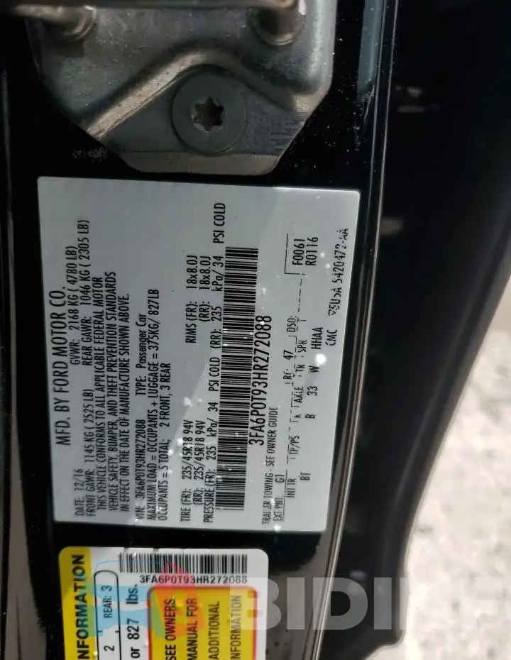 3FA6P0T93HR272088 Photo# 12