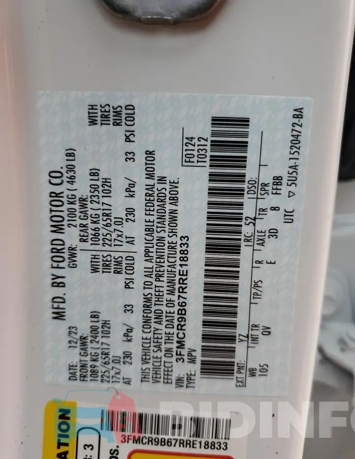 3FMCR9B67RRE18833 Photo# 12
