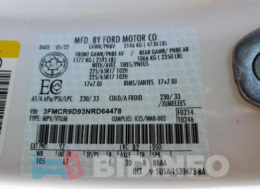 3FMCR9D93NRD64478 Photo# 12