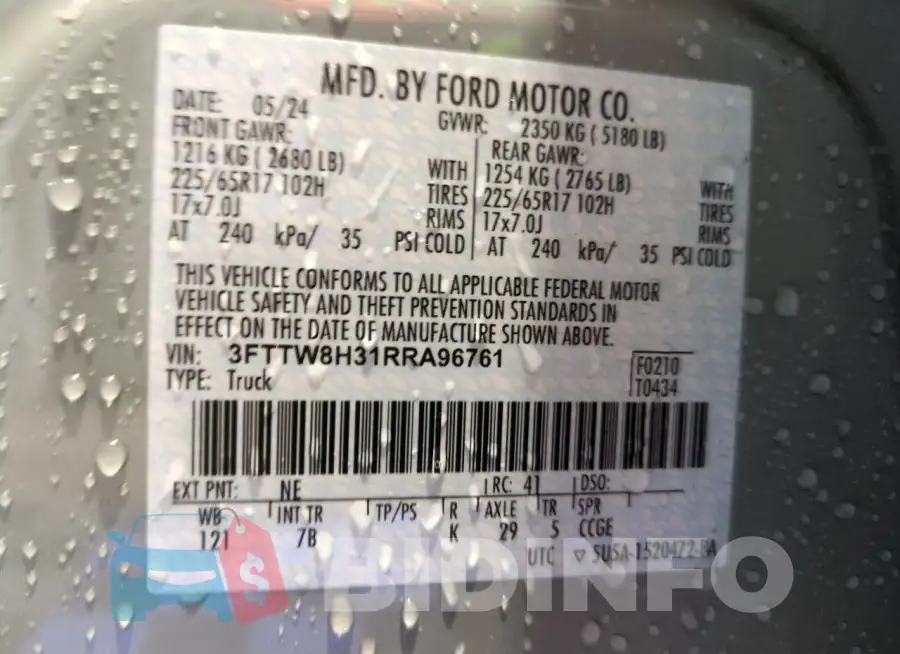 3FTTW8H31RRA96761 Photo# 13