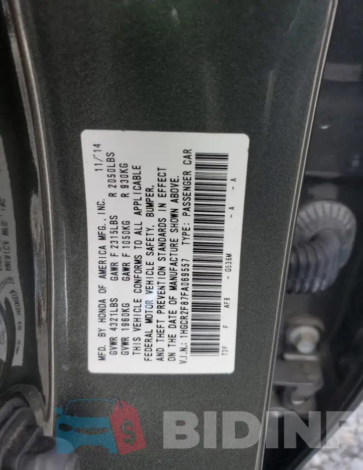 1HGCR2F87FA069557 Photo# 12
