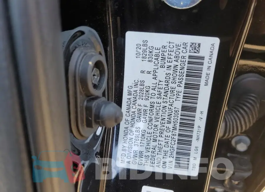 2HGFC2F87MH503067 Photo# 12