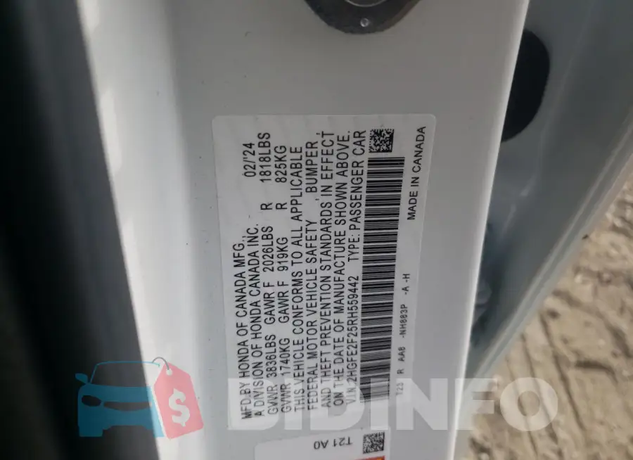 2HGFE2F25RH559442 Photo# 12