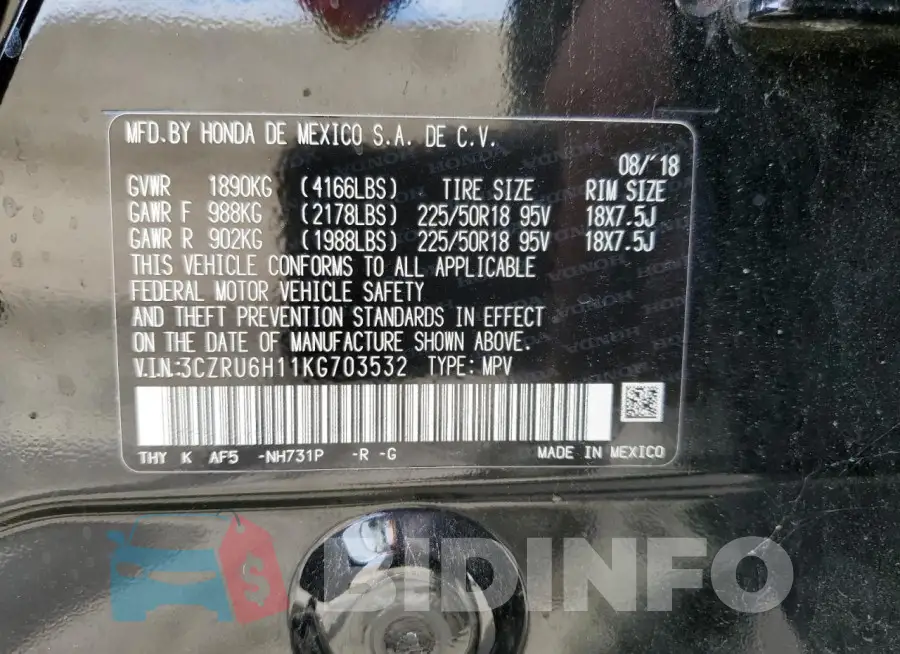 3CZRU6H11KG703532 Photo# 12